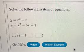 Solved Solve The Following System Of