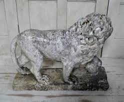 Vintage Medici Stone Lion Statue For