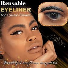 false lashes gold glitter eye stickers