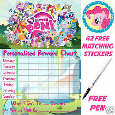 Details About My Little Pony Reusable Behaviour Reward Chart Free Mlp Stickers Pen Magnetic
