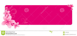 Pink Horizontal Banner With Flowers Stock Vector