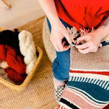 flat weave wool rug weaving kit
