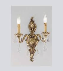 Brass And Crystal Wall Lamp With Candle