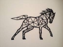 3d Printed Horse Line Art Wall Art By