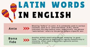 latin words in english uncovering