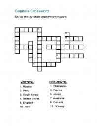 capital cities quiz and crossword