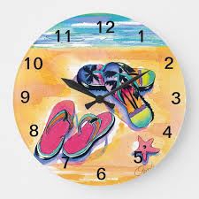 Flip Flop Clock Large Clock Zazzle