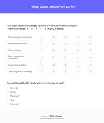 Training Needs Assessment Survey Questions And Template