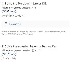 Solve The Problem In Linear De