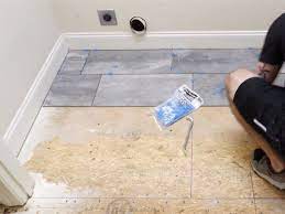 installing tile floor for the first