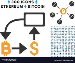 Bitcoin Dollar Flow Chart Flat Icon With
