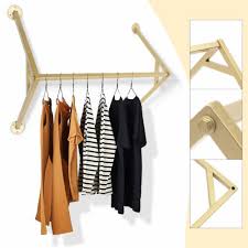 Wall Mounted Gold Garment Rack Clothes