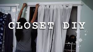 closet doors with a curtain
