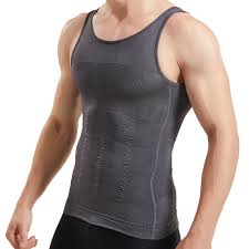 Hanerdun Mens Body Shaper Slimming Shirt Compression Vest Elastic Slim Shapewear