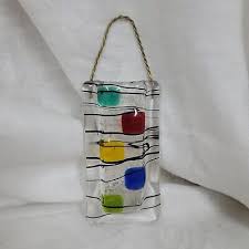 Fused Glass Hanging Wall Pocket Vase