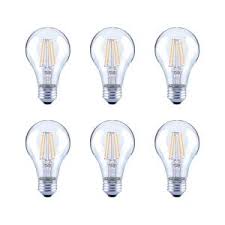 Unbranded 60 Watt Equivalent A19 Clear Glass Vintage Decorative Edison Filament Dimmable Led Light Bulb Daylight 6 Pack Fg 03381 The Home Depot