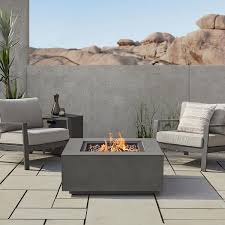 Square Steel Propane Fire Pit Table