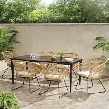 Wicker And Aluminum Outdoor Dining Set