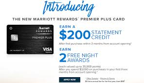 In addition, previous cardmembers of the marriott rewards® premier credit card, the marriott bonvoy boundless™ credit card or the marriott bonvoy bold™ credit card if they have received a new cardmember bonus within the last 24 months, are also ineligible. Marriott Premier Plus Alternate Offer Two Free Nights Up To 35 000 Points 200 Statement Credit Annual Fee Waived Doctor Of Credit