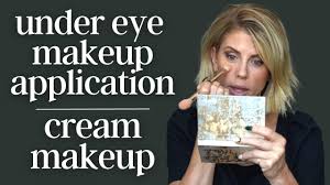 under eye makeup application using