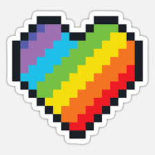 stickers cœur pixelart à acheter en