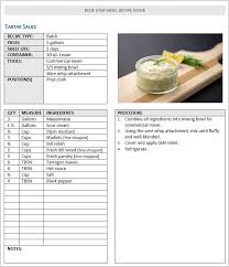 recipe manual template restaurantowner