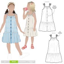 claudia kids dress sewing pattern multi