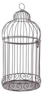 cage à oiseaux ronde en métal vieilli