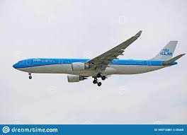 Klm Royal Dutch Airlines Airbus A330 300 Side View Editorial