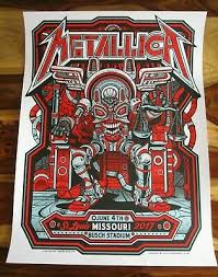 Metallica 2017 Busch Stadium St Louis 18x24 Vip Concert