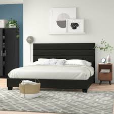 Black Queen Size Faux Leather Bed Frame