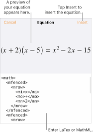Add Mathematical Equations In Pages On
