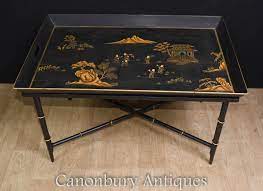 chinese black lacquer coffee table tray