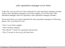 Sales Operations Manager Cover Letter