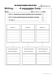 writing persuasive essay worksheet esl printable worksheets writing persuasive essay full screen