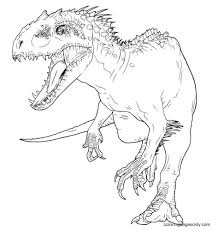 Color our free trex coloring page that's a cute cartoon dinosaur coloring page for kids. Dinosaur Jurassic World T Rex Coloring Pages Indominus Coloring Pages Coloring Pages For Kids And Adults
