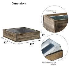 Wood Planter Box Zinc
