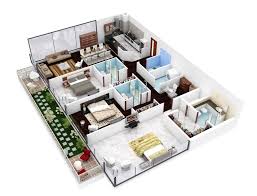 three bedroom apartment house floor plan