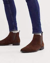 Suede asos chelsea boots men. Asos Design Chelsea Boots In Brown Faux Suede Asos