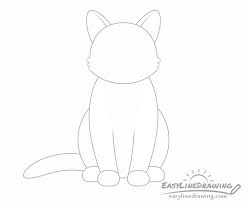 Cat drawing animal pet kitty kitten cartoon design cute art. How To Draw A Cat Step By Step Easylinedrawing