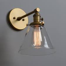 up down sconce funnel cone glass lampshade