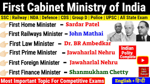 first cabinet ministers of independent
