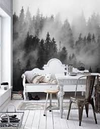 Black And White Forest Wallpaper Mural