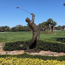 Copper Golfer Statue For Garden Decor