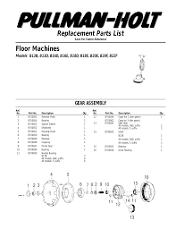 pullman holt b20e replacement parts