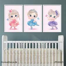 Three Little Girls Baby Wall Art Pf0025