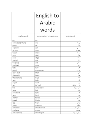 pdf english to arabic words pdf