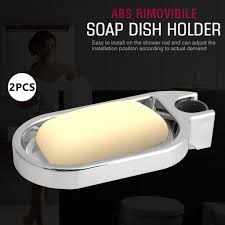 The plastic soap dish broke. Wall Mounted Soap Holder Shower Rail Slide Soap Plate Dish Holder Adjustable Metal Bathroom Buy At A Low Prices On Joom E Commerce Platform