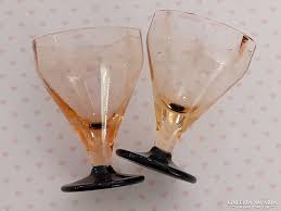Retro Liqueur Glass With Pink Glass