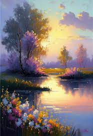 Oil Color Painting Of Beautiful Spring